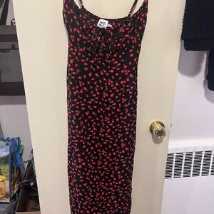 Princess Polly Black and Red Midi Slip Dress